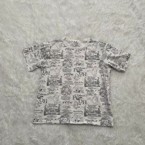 Uniqlo Disney Winnie The Pooh Crew Neck Graphic T-Shirt in White Medium - Picture 2 of 8